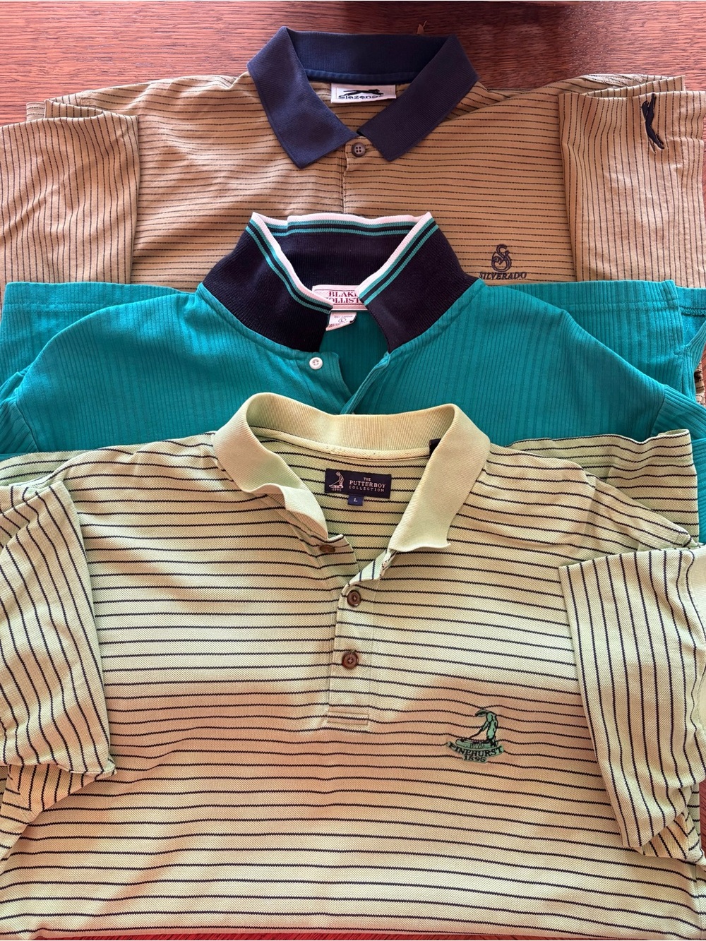 Bundle:3 Men’s Vintage 80s/90s golf polos/ Pinehurst, Slazenger, Blake&Hollister